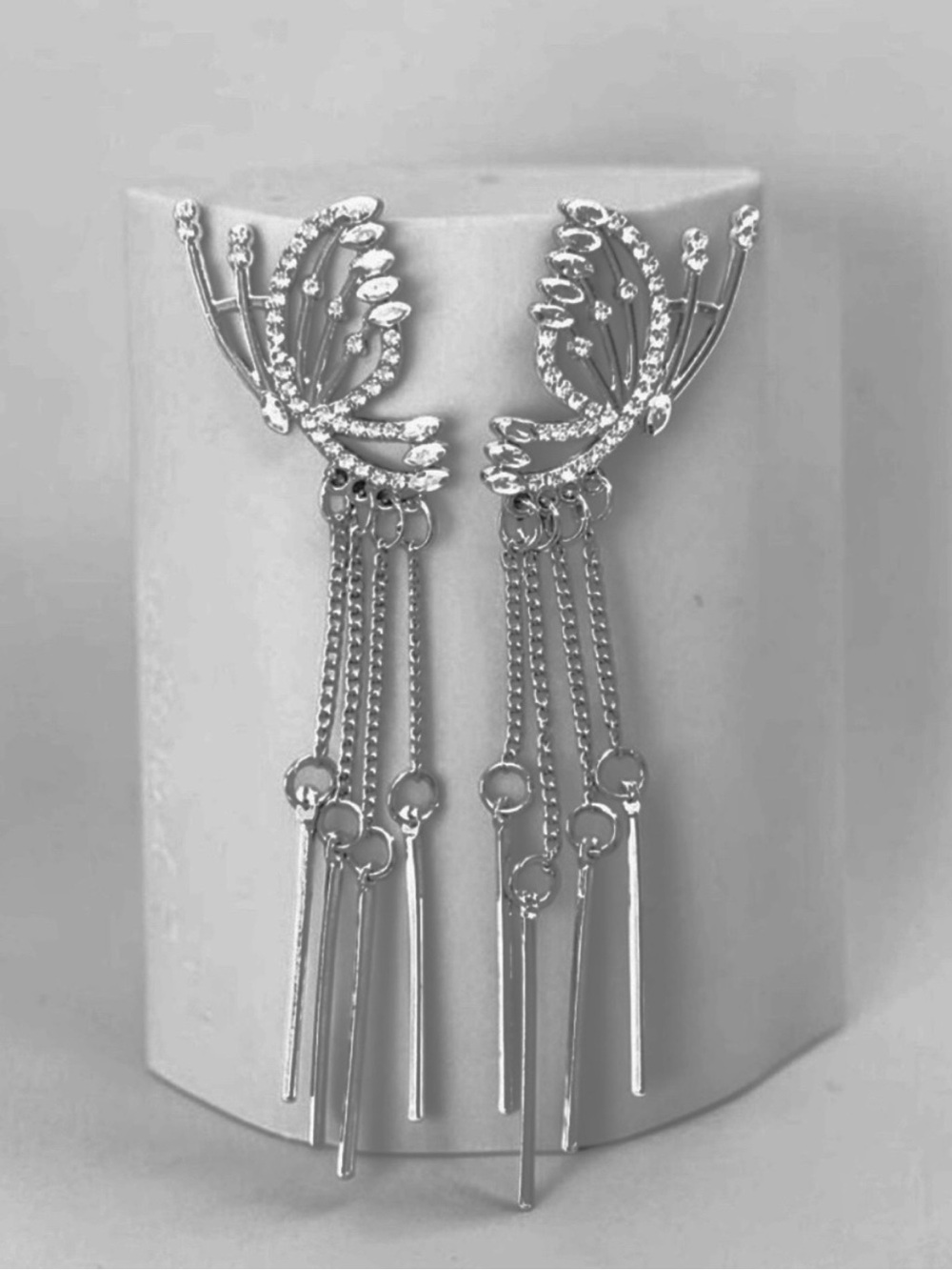 Silver-tone Butterfly Dangle Earrings with Iridescent Accents
